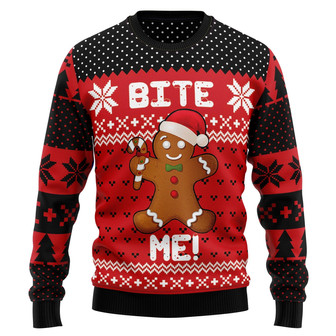 Christmas Bite Me Ugly Christmas Sweater For Men And Women - Thegiftio UK