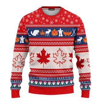 Christmas Canada Maple Leaf Ugly Christmas Sweater | Favorety