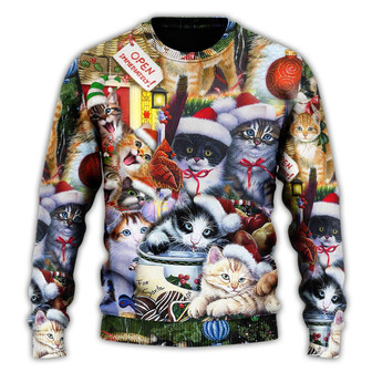 Christmas Cat Love Xmas Ugly Sweaters - Thegiftio UK