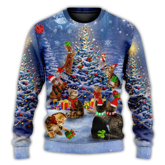 Christmas Cats Love Christmas Tree Ugly Sweaters - Thegiftio