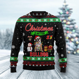 Christmas Is Better With Bulldog Ugly Sweater - Thegiftio UK