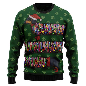 Christmas Long Dachshund Green Ugly Sweater - Thegiftio UK