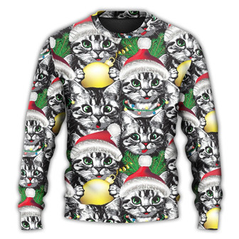 Christmas Meowy Xmas Cat Lover Ugly Sweaters - Thegiftio UK