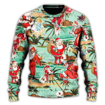 Christmas Santa Vacation Beach Joyful Ugly Sweaters - Thegiftio UK