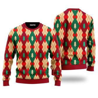 Christmas Tree Love Winter Argyle Ugly Christmas Sweater For Men & Women | Favorety