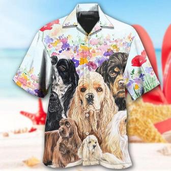 Cocker Spaniel Dog Aloha Hawaii Shirt - Dog And Flowers Lover Hawaiian Shirt For Summer - Perfect Gift For Dog Lovers, Friend, Family - Seseable