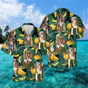Cocker Spaniel Hawaiian Shirt, Tropical Summer Leaves Hawaiian Shirt For Men - Perfect Gift For Cocker Spaniel Lovers, Friend, Family - Seseable