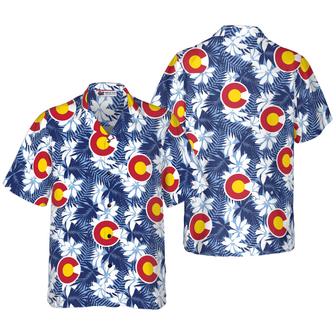 Colorado Flag Seamless Pattern USA Hawaiian Shirt, Colorful Summer Aloha Shirts For Men Women, Perfect Gift For Husband, Wife, Boyfriend, Friend - Seseable