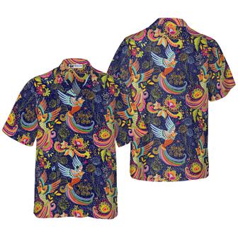 Colorful Hummingbird Mandala Hawaiian Shirt, Colorful Summer Aloha Shirts For Men Women, Perfect Gift For Husband, Wife, Boyfriend, Friend - Seseable