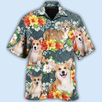 Corgi Aloha Hawaii Shirt - Corgi Tropical Floral Hawaiian Shirt For Summer - Perfect Gift For Dog Lovers, Friend, Family - Seseable