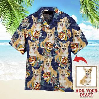 Corgi Hawaiian Shirt Custom Photo, Dog Corgi Puppy Palm Leaves Personalized Hawaiian Shirts - Perfect Gift Dog Lovers, Family, Friends | Seseable CA