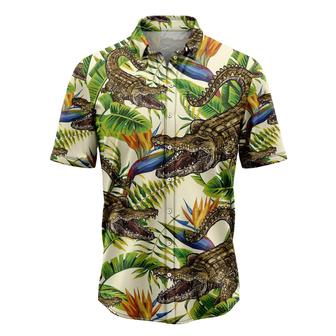 Crocodile Hawaiian Shirt, Crocodile Banana Palm Aloha Shirt For Men - Perfect Gift For Husband, Boyfriend, Friend, Family - Seseable
