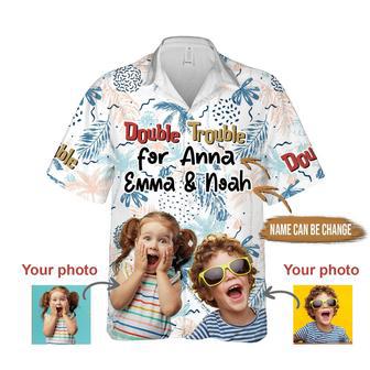 Custom Aloha Hawaii Shirt - Custom Photo Double Trouble Personalized Hawaiian Shirt For Summer - Perfect Gift For Friend, Family | Favorety CA