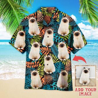 Custom Cat On Colorful Tropical Custom Hawaiian Shirt, Personalized Hawaiian Shirts - Perfect Gift For Cat Lovers, Family, Friends - Seseable