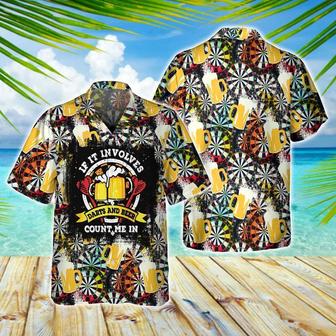 Darts Hawaiian Shirt, Darts And Beer Hawaiian Shirt, Funny Beer I Play Darts Gift For Darts Lovers Darts Players - Seseable