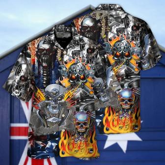 Skull Aloha Hawaiian Shirt For Summer - Skull Engine Piston Don't Fix Me Australia Hawaiian Shirt - Perfect Gift For Men, Women, Skull Lover - Seseable