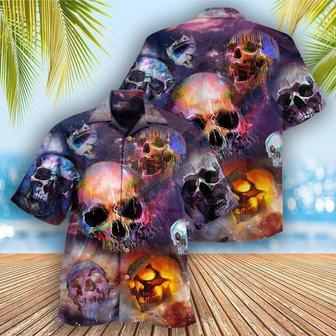 Skull Aloha Hawaiian Shirt For Summer - Skull Life Is Short Don't Turn Into, element Skull Hawaiian Shirt - Perfect Gift For Men, Women, Skull Lover - Seseable