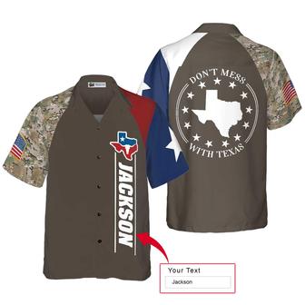 Don't Mess With Texas Custom Name Hawaiian Shirt, State Of Texas Map, Texas Camo, Colorful Summer Aloha Shirt For Men Women, Perfect Gift For Friend - Seseable