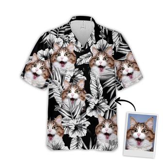 Custom Pet Dog Hawaiian shirt - Custom Photo Flowers Pattern Black Personalized Hawaiian Shirt - Perfect Gift For Animal Lovers, Friend, Family - Seseable