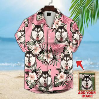 Custom Pet Dog Hawaiian shirt - Custom Photo Pet Flowers Pattern Pink Personalized Hawaiian Shirt - Perfect Gift For Animal Lovers, Friend, Family - Seseable