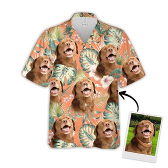 Custom Pet Dog Hawaiian shirt - Custom Photo Pet Leaves & Flowers Pattern Carrot Personalized Hawaiian Shirt - Perfect Gift For Animal Lovers, Friend, Family - Seseable