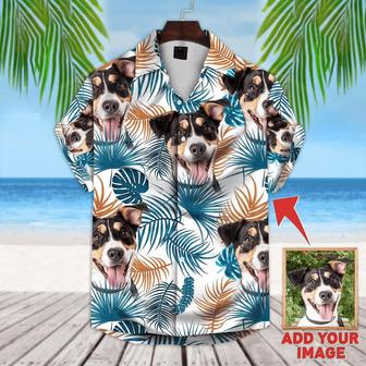 Custom Pet Dog Hawaiian Shirt - Custom Photo Pet Leaves Pattern Personalized Hawaiian Shirt - Perfect Gift For Animal Lovers, Friend, Family - Seseable