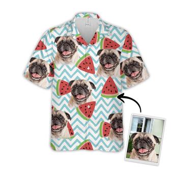 Custom Pet Dog Hawaiian Shirt - Custom Photo Watermelon Pattern Personalized Hawaiian Shirt - Perfect Gift For Animal Lovers, Friend, Family - Seseable