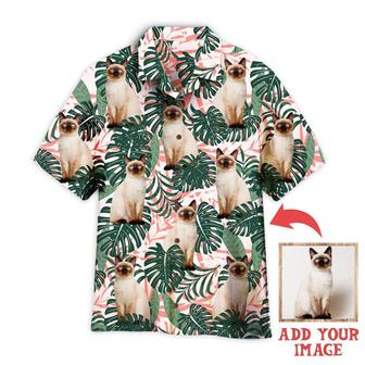 Custom Photo Cat In Summer Bright Tropical Custom Hawaiian Shirt, Personalized Hawaiian Shirts - Perfect Gift For Cat Lover, Family, Friends - Seseable
