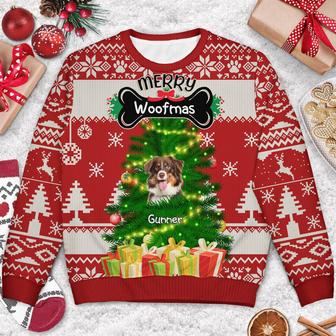 Custom Photo Funny Dog Cat Face Happy Pawlidays Personalized Ugly Sweater - Thegiftio UK