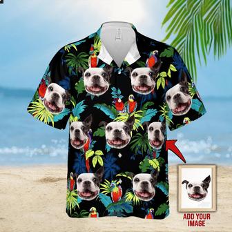 Custom Photo Tropical Pattern Dog Hawaiian Shirt, Personalized Hawaiian Shirts - Perfect Gift For Dog Lovers, Friends, Family - Seseable