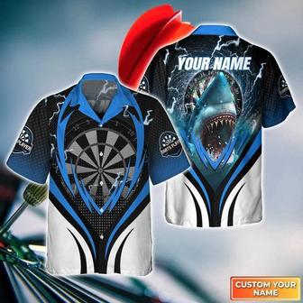 Customized Darts Hawaiian Shirt, Bullseye Dartboard, Personalized Name Shark Hawaiian Shirt For Men - Perfect Gift For Darts Lovers, Darts Players | Favorety CA