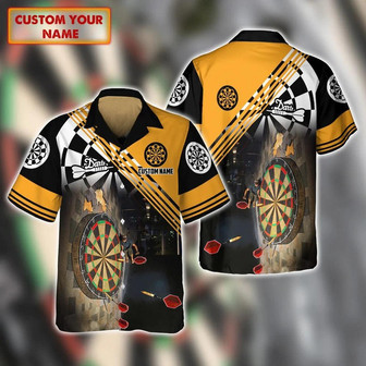 Customized Darts Hawaiian Shirt, Dartboard, Darts Player, Personalized Name Hawaiian Shirt For Men - Perfect Gift For Darts Lovers, Darts Players - Seseable