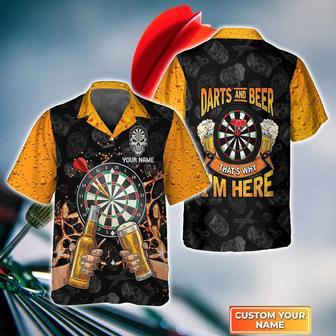 Customized Darts Hawaiian Shirt, Darts And Beer, Dartboard Personalized Name Hawaiian Shirt For Men - Perfect Gift For Darts Lovers, Darts Players - Seseable