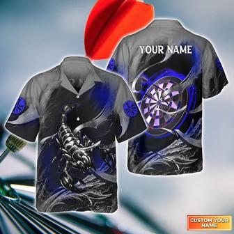 Customized Darts Hawaiian Shirts, Bullseye Dartboard Personalized Scorpion And Darts Aloha Shirts - Gift For Darts Lovers, Darts Players | Favorety UK