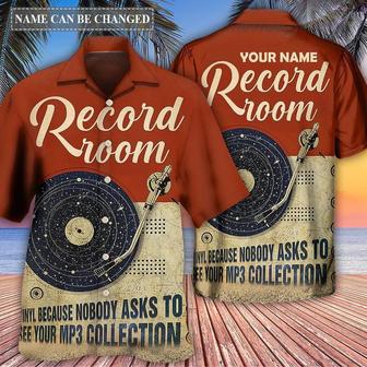 Customized Name Music Hawaiian Shirt, Personalized Music Retro Record Room Aloha Shirt For Men - Perfect Gift For Music Lovers - Seseable