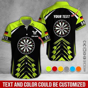 Customized Name & Text Darts Hawaiian Shirt, German Flag Logo Personalized Darts Hawaiian Shirts - Gift For Darts Lovers, Darts Players Uniforms | Favorety DE