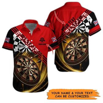 Customized Name & Text Darts Hawaiian Shirt, Personalized Dart Hawaiian Shirts For Summer - Gift For Darts Lovers, Darts Players Uniforms - Seseable
