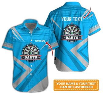Customized Name & Text Darts Hawaiian Shirt, Personalized Darts Hawaiian Shirts For Team Uniforms - Gift For Darts Lovers, Darts Players Uniforms - Seseable