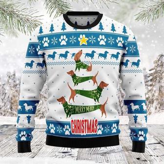 Cute Dachshund Ugly Christmas Sweater For Men & Women | Favorety