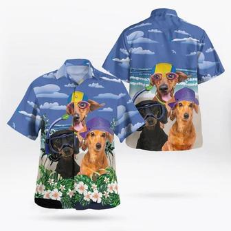 Dachshund Aloha Hawaiian Shirt - Dog dive Tropical Leaves Hawaiian Shirt For Summer - Perfect Gift For Dog Lovers Friend, Family - Seseable