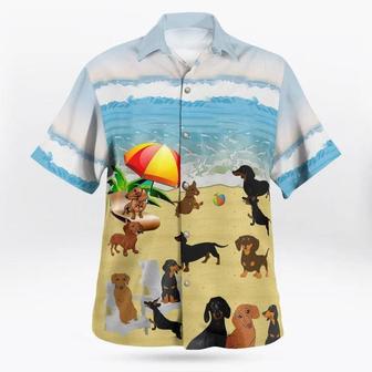 Dachshund Hawaii Shirt - Summer Beach Hawaii Shirt Aloha Shirt - Perfect Gift For Friend, Family - Seseable