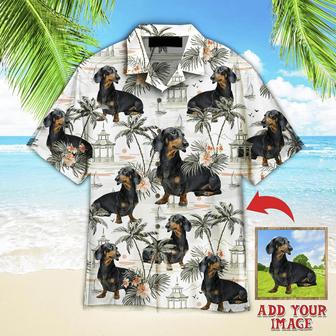 Dachshund Hawaiian Shirt Custom Photo, Dog Summer Beach Surfing Personalized Hawaiian Shirt - Perfect Gift For Dachshund Lovers, Family, Friends - Seseable