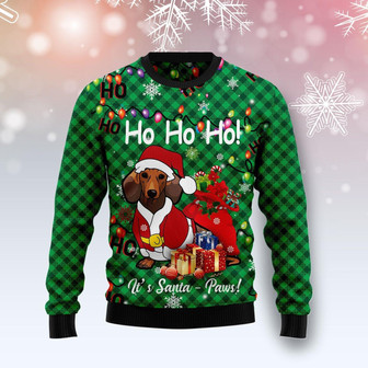 Dachshund It's Santa Paw Ugly Christmas Sweater - Thegiftio UK