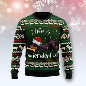 Dachshund Life Is Wienderful Ugly Christmas Sweater - Thegiftio UK