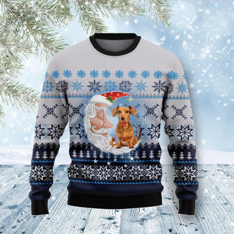 Dachshund Love Santa Moon Ugly Christmas Sweater - Thegiftio UK