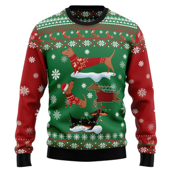 Dachshund Snow Day Ugly Christmas Sweater - Thegiftio UK