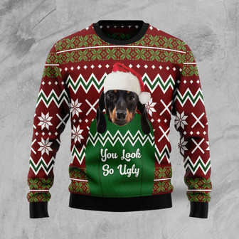 Dachshund You Look So Ugly Christmas Sweater - Thegiftio UK