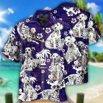 Dalmatian Aloha Hawaii Shirt - Dog Lover Tropical Life Purple Hawaiian Shirt For Summer - Perfect Gift For Dog Lovers, Friend, Family - Seseable