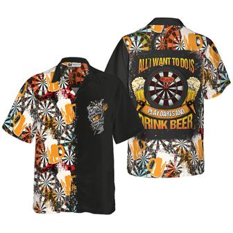 Darts Hawaiian Shirt, Play Darts And Drink Beer, Colorful Summer Aloha Shirt For Men Women, Gift For Friend, Family, Husband, Wife - Seseable