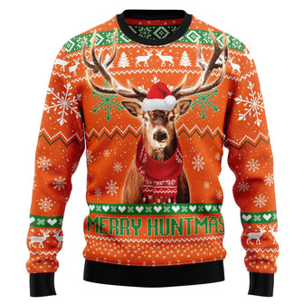 Deer Merry Huntmas Ugly Christmas Sweater - Thegiftio UK